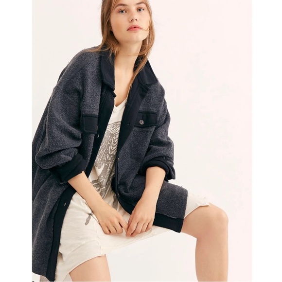 Free People oversized Ruby Jacket grey size small - Picture 5 of 15
